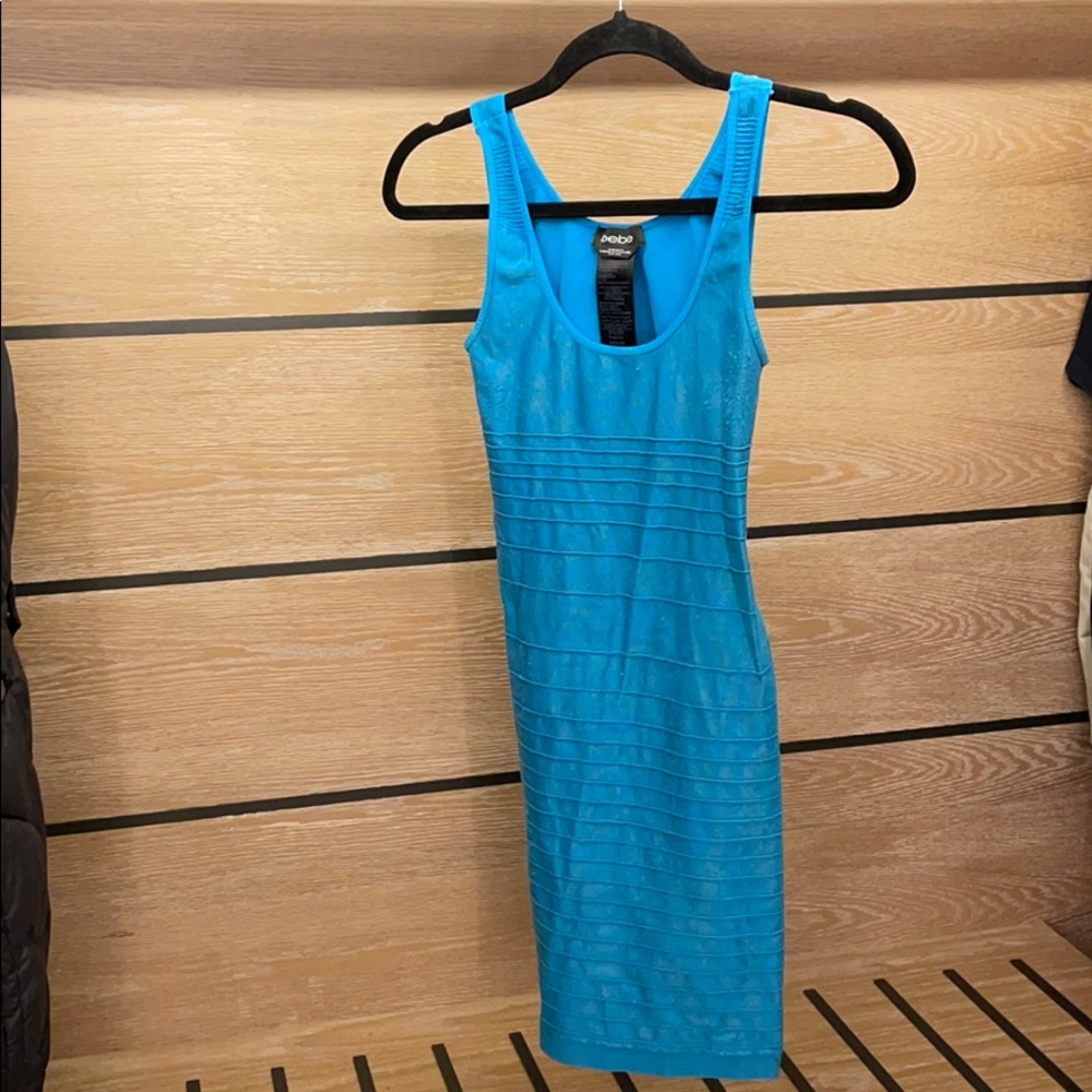 Turquoise bebe dress
